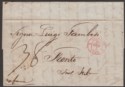 Click for more photos and details Great Britain 1844 Unstamped Entire Sent Manchester to Trento, Italy