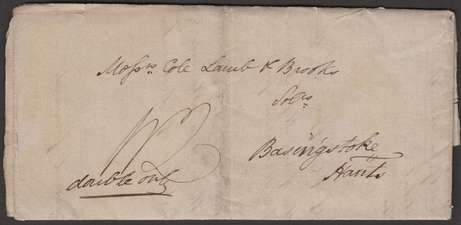 Great Britain 1835 Pre-Stamp Entire to Cole Lamb & Brooks Solicitors Basingstoke