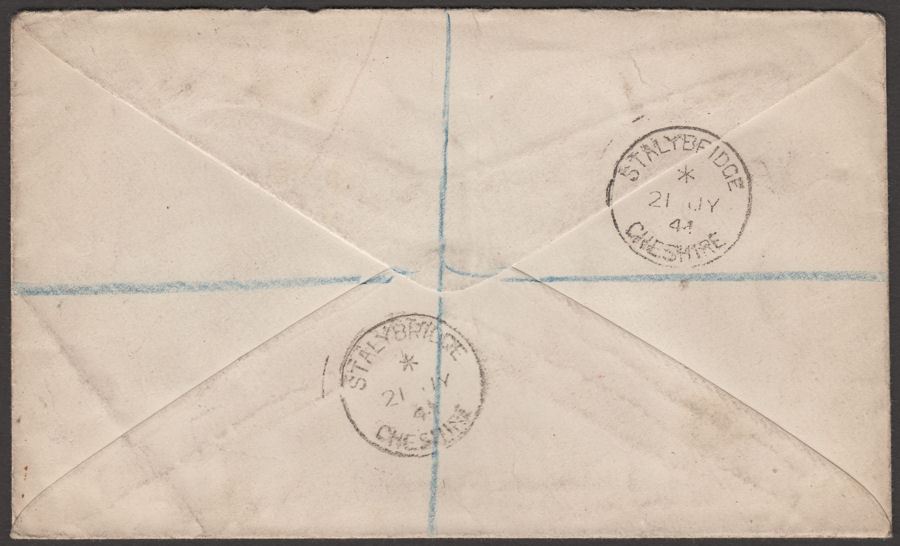 KGVI 1941 2½d Control Block Four Used on Registered First Day Cover Stalybridge