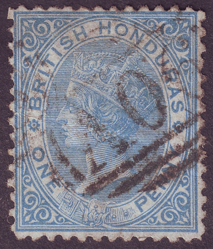 British Honduras 1872 QV 1d Pale Blue perf 12½ Used SG5