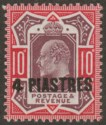 British Levant 1912 KEVII 4pi on 10d Dull Reddish Purple and Carmine Mint SG31b