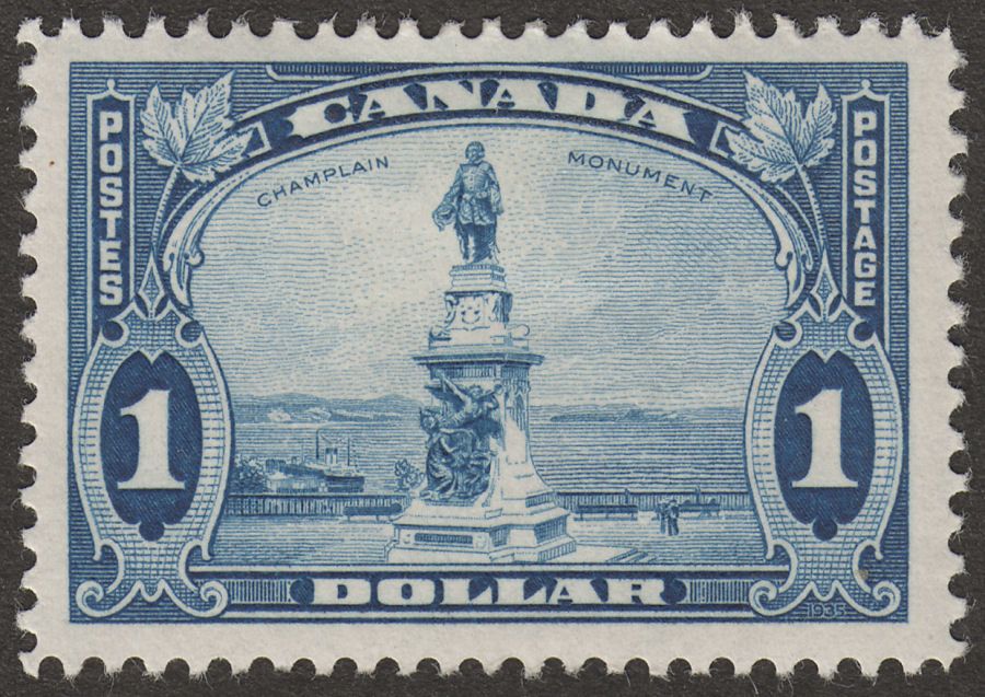 Canada 1935 KGV Champlain Monument $1 Bright Blue Mint SG351