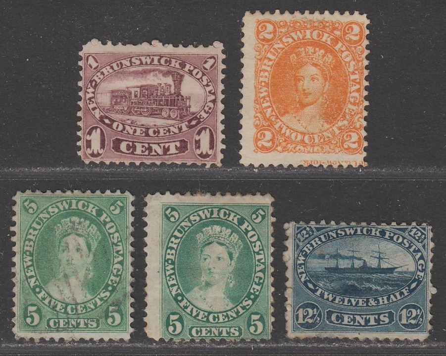 Canada New Brunswick 1860-63 Queen Victoria Selection to 12½c Used / Unused