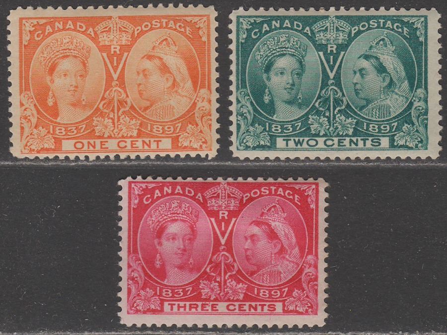 Canada 1897 Queen Victoria Jubilee 1c, 2c, 3c Mint cat £50