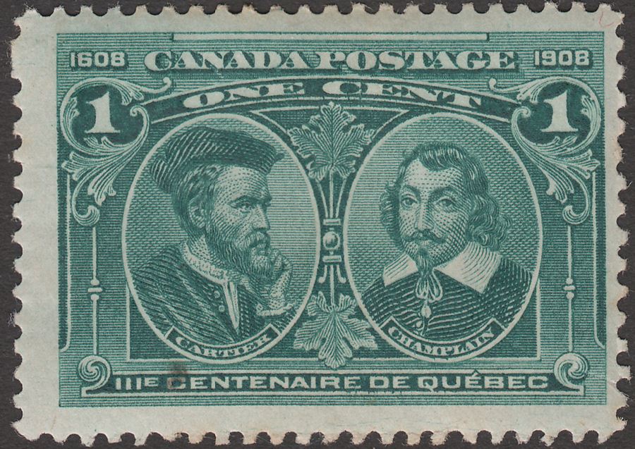 Canada 1908 KEVII Quebec Tercentenary 1c Blue-Green Mint SG189 cat £38