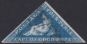 Cape of Good Hope 1855 QV Triangle 4d Deep Blue Used SG6 cat £100