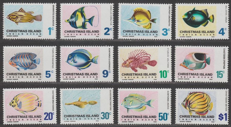 Christmas Island 1968 Queen Elizabeth II Fish Set Mint SG22-31 cat £16