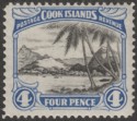 Cook Islands 1932 KGV 4d Black and Bright Blue perf 13 Mint SG103