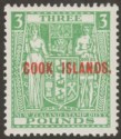Cook Islands 1940 Postal Fiscal £3 Green wmk Single Wiggins Teape Mint SG123b
