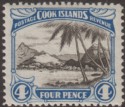 Cook Islands 1932 KGV 4d Black and Bright Blue perf 14x13 Mint SG103b