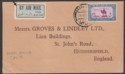 Click for more photos and details Sudan 1935 KGV Airmail 2½p Used on Airmail Cover to UK with GEBEL AULI Postmark