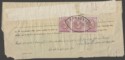 Click for more photos and details Iran Persia 1910 10ch x3 Used on Notice of Issuance with Gonabade Postmark