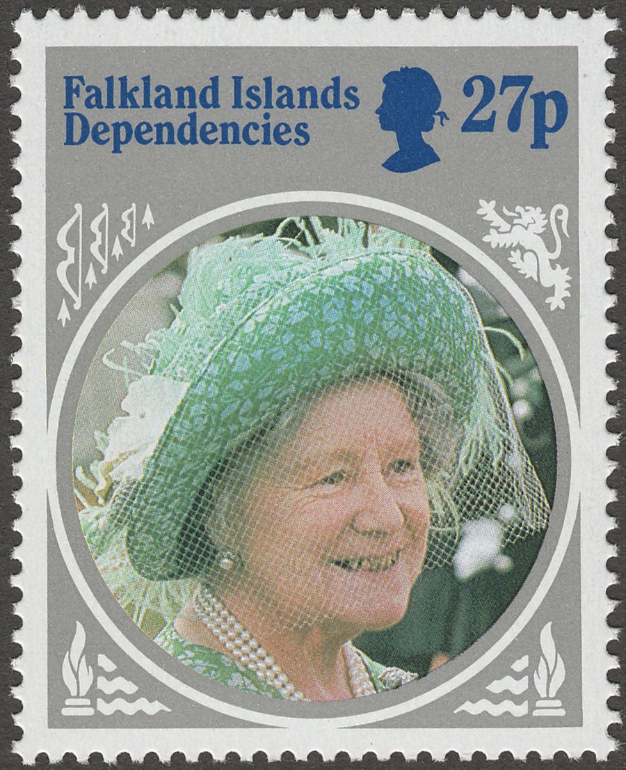 Falkland Islands Dependencies 1985 Queen Mother 27p Wmk Inverted Mint SG131w