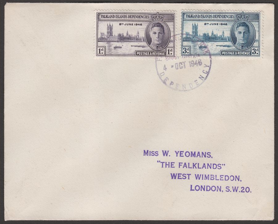 Falkland Islands Dependencies 1946 KGVI Victory First Day Cover