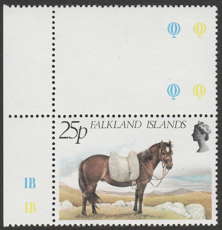 Falkland Islands 1981 QEII Farm Animals 25p watermark Inverted SG394w