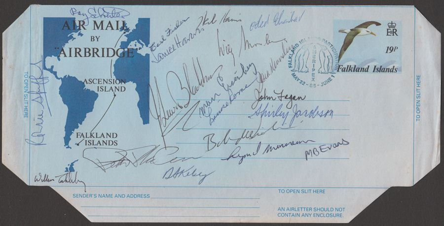 Falkland Islands 1986 QEII 19p Postal Stationery Airmail Cover Signed  Ameripex