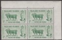 Click for more photos and details Falkland Islands 1952 KGVI ½d Green Block Variety Missing Frame Line Mint SG172