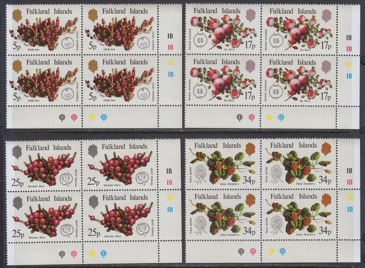 Falkland Islands 1983 QEII Native Fruits Block Set Mint SG459-462