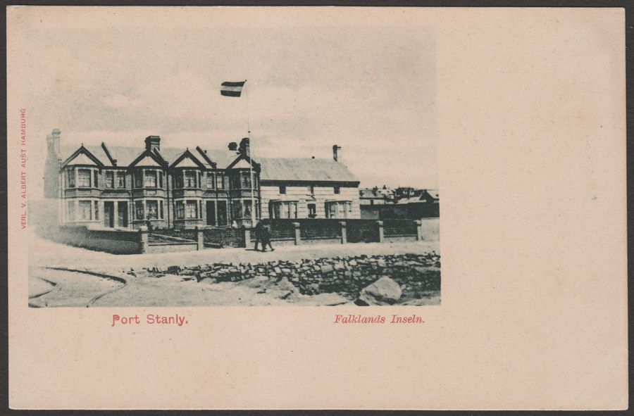 Falkland Islands 1901 Albert Aust Hamburg Unused Postcard - Jubilee Villas Pt St