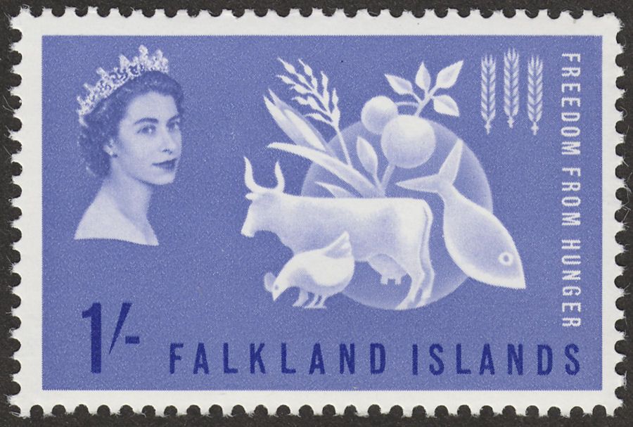 Falkland Islands 1963 QEII Freedom From Hunger 1sh Ultramarine Mint SG211