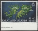 Falkland Islands 1982 QEII Rebuilding Fund £1 + £1 wmk Inverted Mint SG430w
