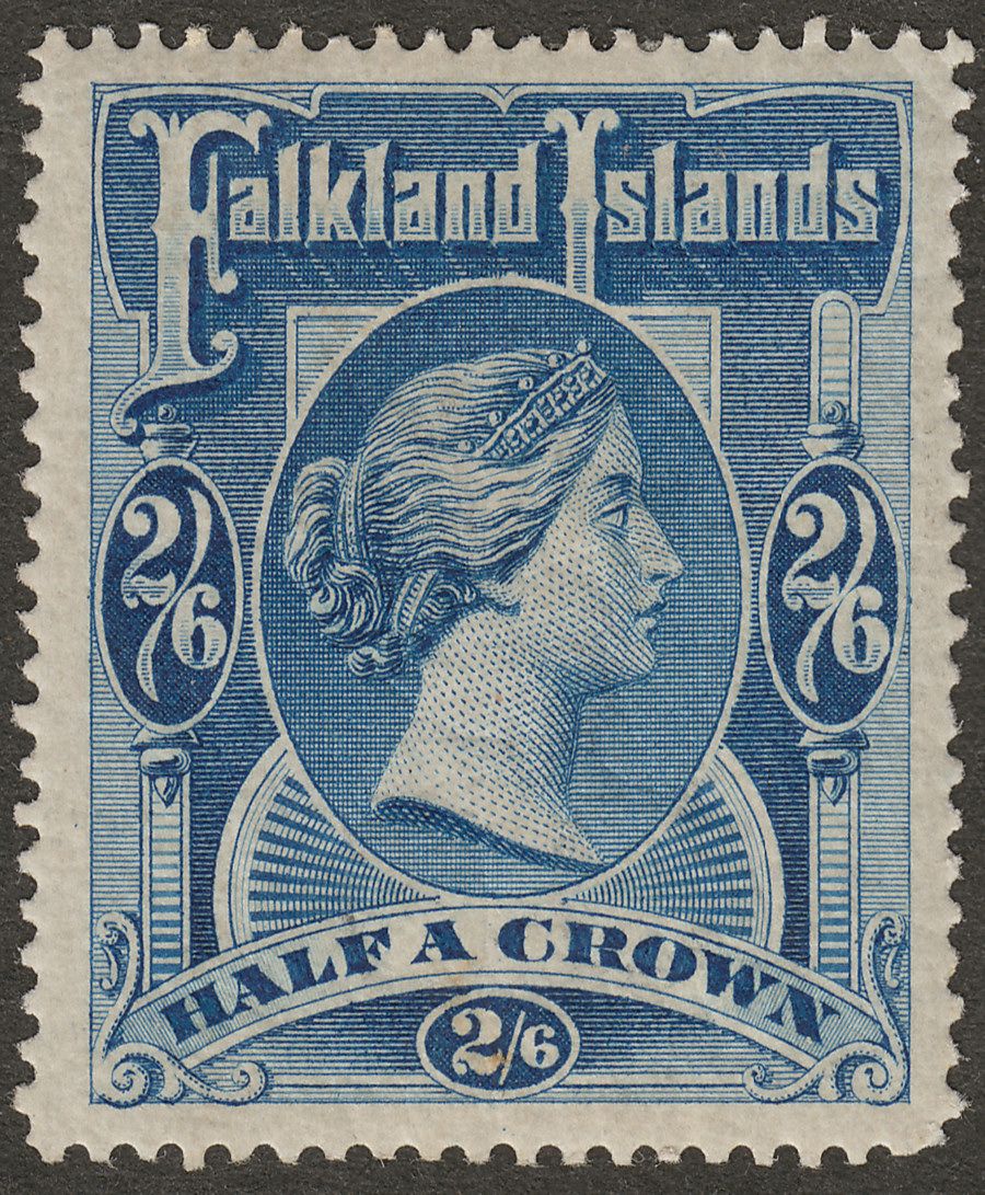 Falkland Islands 1898 QV 2sh6d Deep Blue Mint SG41