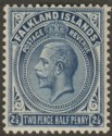 Click for more photos and details Falkland Islands 1927 KGV 2½d Deep Steel-Blue Mint SG76b