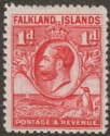 Click for more photos and details Falkland Islands 1936 KGV Whale and Penguins 1d Deep Red Mint SG117a