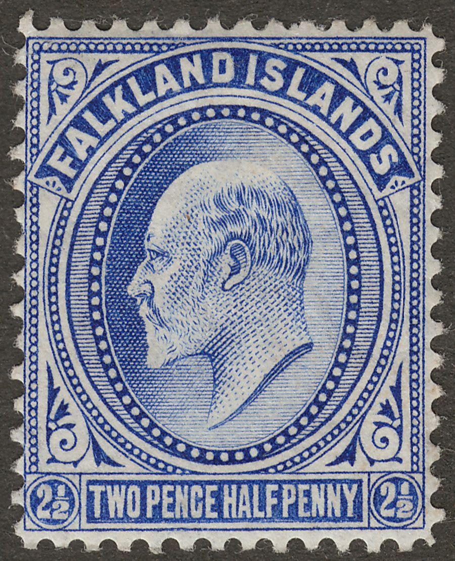 Falkland Islands 1904 KEVII 2½d Ultramarine Mint SG46