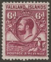 Click for more photos and details Falkland Islands 1929 KGV Whale and Penguins 6d Purple Mint SG121