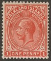 Click for more photos and details Falkland Islands 1924 KGV 1d Dull Vermilion Mint SG74