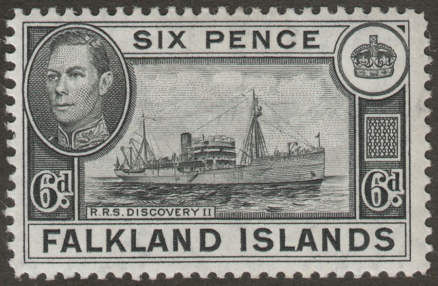 Falkland Islands 1949 KGVI 6d Black Mint SG156