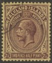 Click for more photos and details Falkland Islands 1923 KGV 2½d Deep Purple on Pale Yellow Used SG77