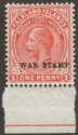 Click for more photos and details Falkland Islands 1919 KGV War Tax 1d Orange-Vermilion Mint SG71c