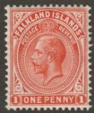 Falkland Islands 1912 KGV 1d Orange-Red Mint SG61