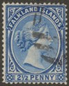 Click for more photos and details Falkland Islands 1896 QV 2½d Ultramarine Used SG30
