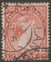 Click for more photos and details Falkland Islands 1899 QV 1d Pale Red Used SG23