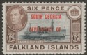 Click for more photos and details Falkland Islands Dependencies 1945 KGVI South Georgia 6d Blue-Black Mint SG B6a