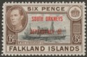 Falkland Islands Dependencies 1945 KGVI South Orkneys 6d Black + Brn Mint SG C6