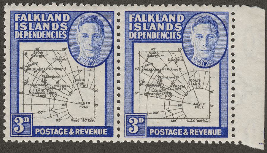 Falkland Islands Dependencies 1946 KGVI 3d w Variety Extra Island Mint SG G4aa