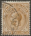 Click for more photos and details Falkland Islands 1919 KGV 1sh Pale Bistre-Brown Used SG65a c£130 with faults