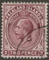 Click for more photos and details Falkland Islands 1914 KGV 2d Deep Reddish Purple Line Perf Used SG62a cat £160