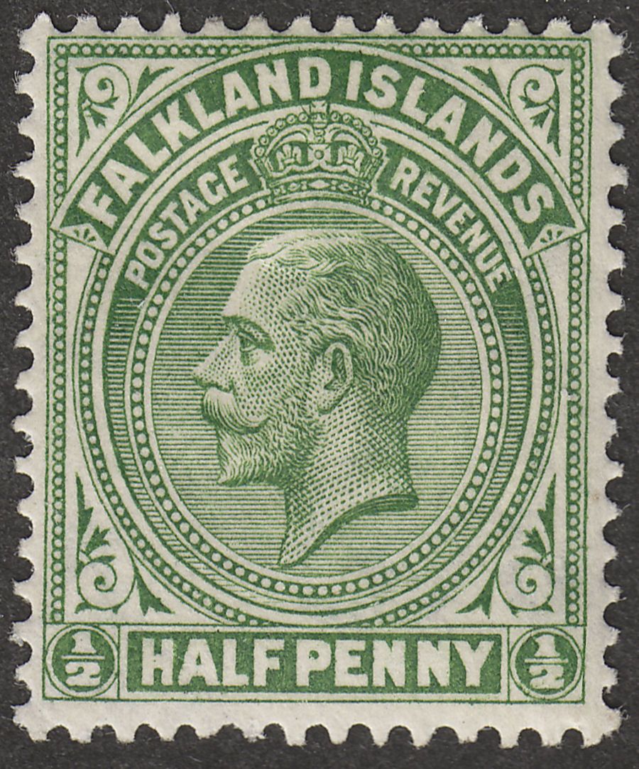 Falkland Islands 1925 KGV ½d Green Mint SG73a