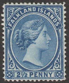 Falkland Islands 1894 QV 2½d Prussian Blue SG29