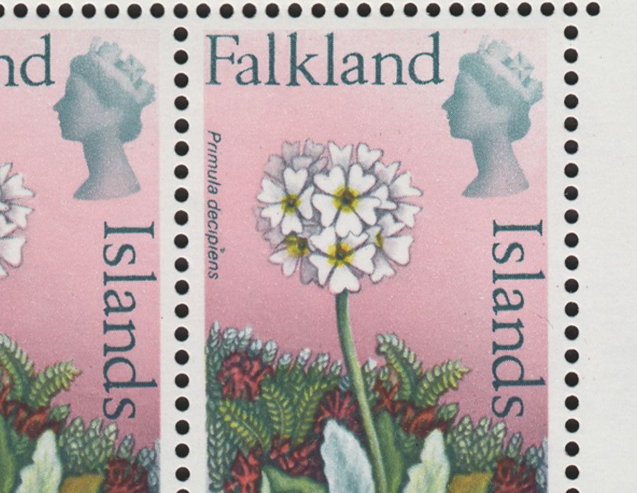 Falkland Islands 1975 QEII wmk Spiral ½p Block Variety Dot Above I Mint SG315v