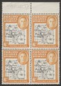 Click for more photos and details Falkland Islands Dependencies 1946 KGVI Thick Map 6d Ochre Mint Block SG G6e
