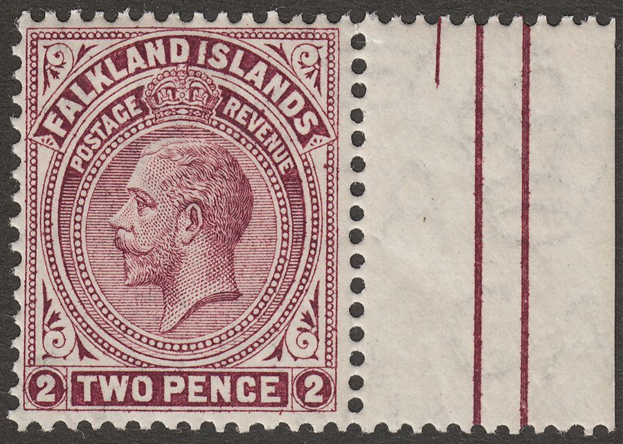 Falkland Islands 1919 KGV 2d Deep Reddish Purple Mint SG62c