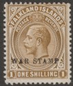 Click for more photos and details Falkland Islands 1920 KGV War Tax 1sh Deep Brown Mint SG72b