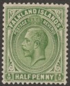 Falkland Islands 1921 KGV ½d Yellowish Green Mint SG73