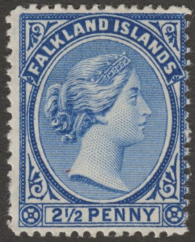 Falkland Islands 1901 QV 2½d Deep Ultramarine SG30c